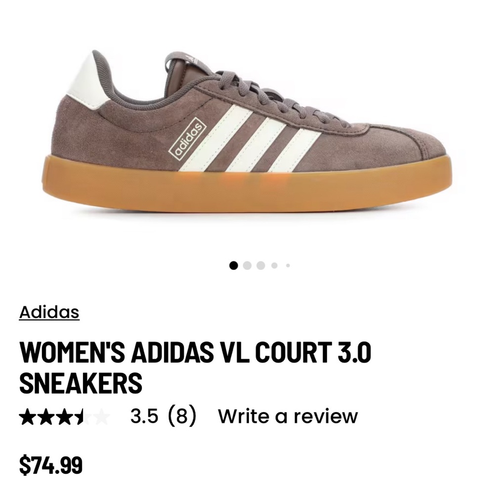 Adidas Women's VL Court 3.0 Brown Sneakers